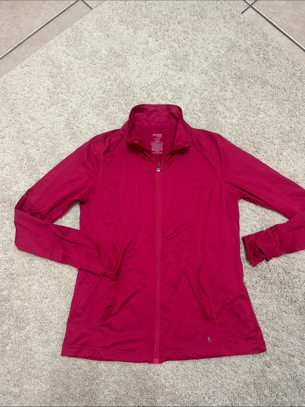 Danskin Now Hot Pink Full-Zip Utility Jacket
